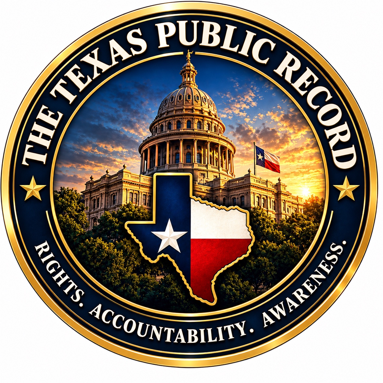 The Texas Public Record circular logo